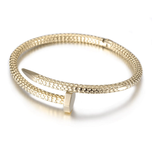 Hammered Bolt Nail Bangle