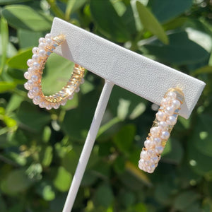 Make a Statement Pearl Hoops